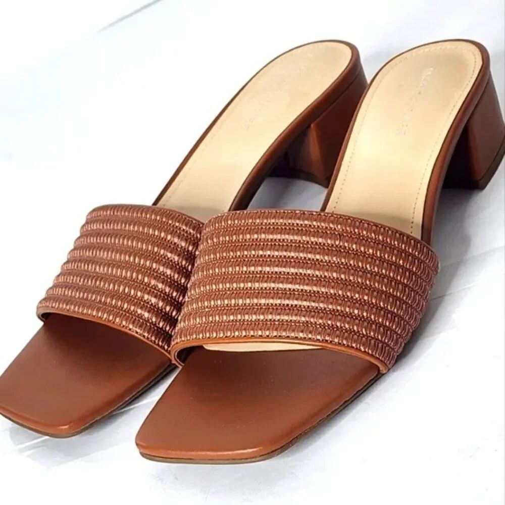 Marc Fisher Cinasa Brown Slide Sandal Sz 9.5